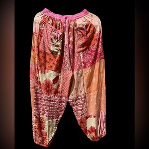 Pink #7 NWT 100% rayon patchwork jogger bottom pants